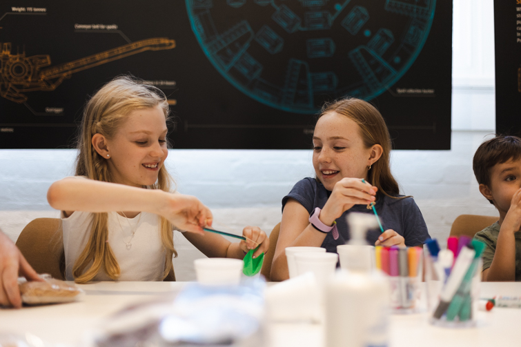 Children partaking in the coding activity.